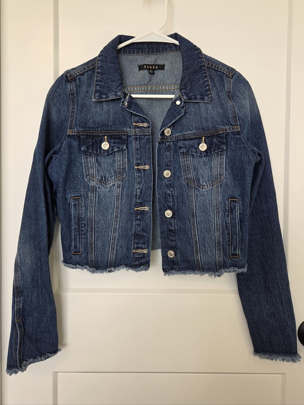 Fiore Blue Denim Cropped Jacket. Size S. #KC
